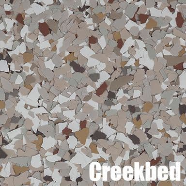Creekbed epoxy flake color swatch