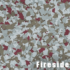 Fireside epoxy flake color swatch