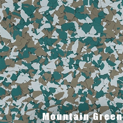 Mountain Green epoxy flake color swatch