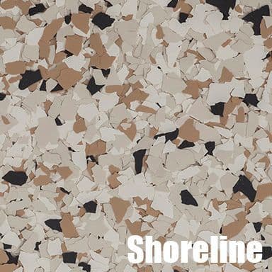 Shoreline epoxy flake color swatch